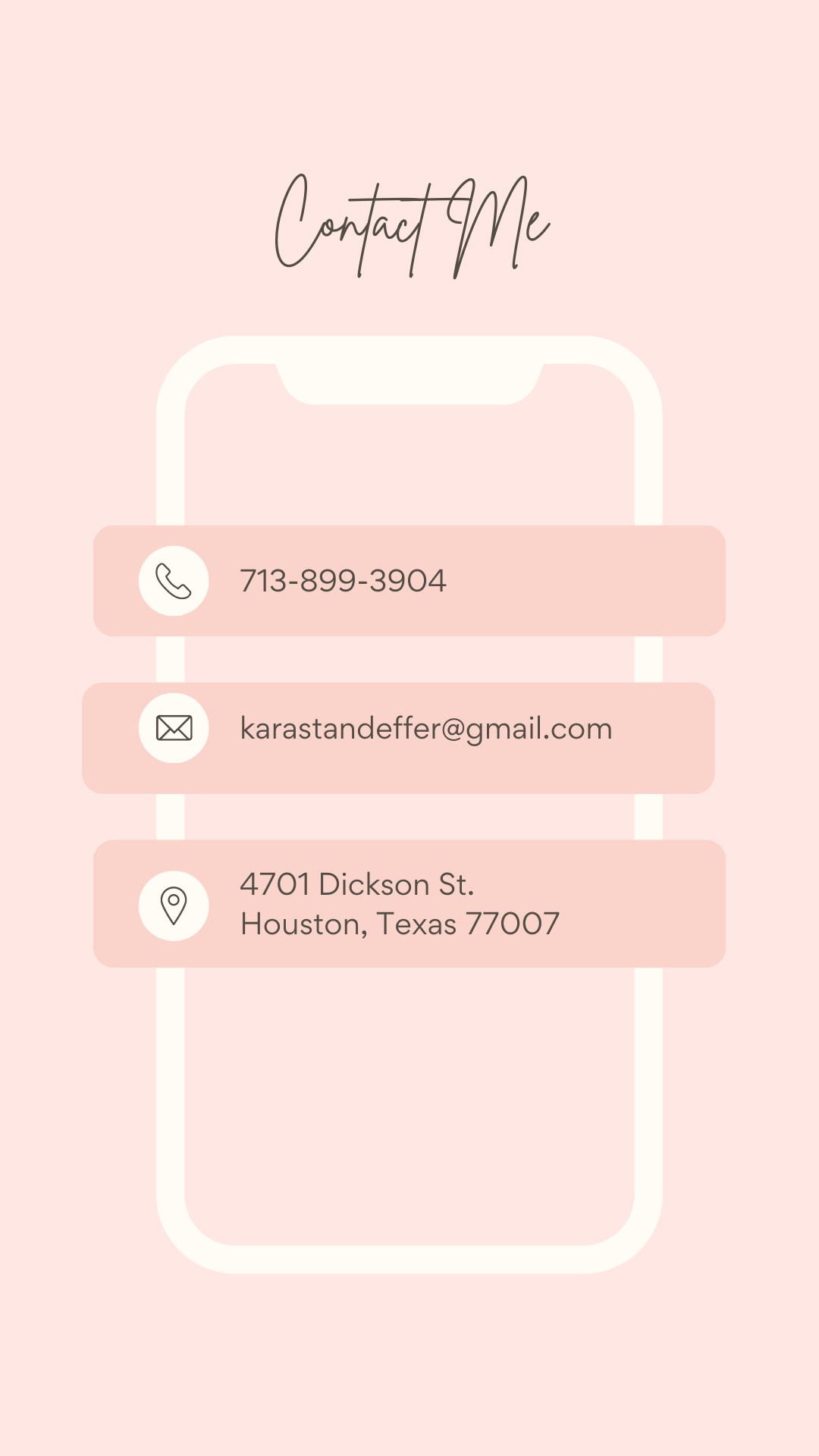 Pink Minimal Business Contact Us Your Story